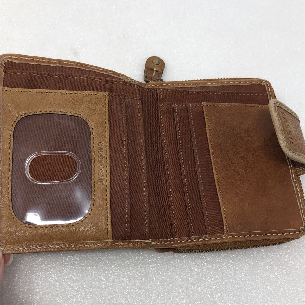 Fossil Wallet Brown Multicolor Patchwork Leather … - image 5